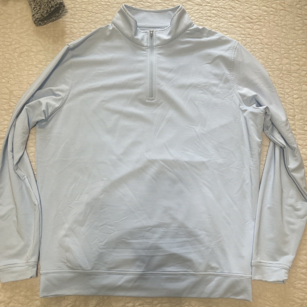 Light Blue and white Peter Millar pullover